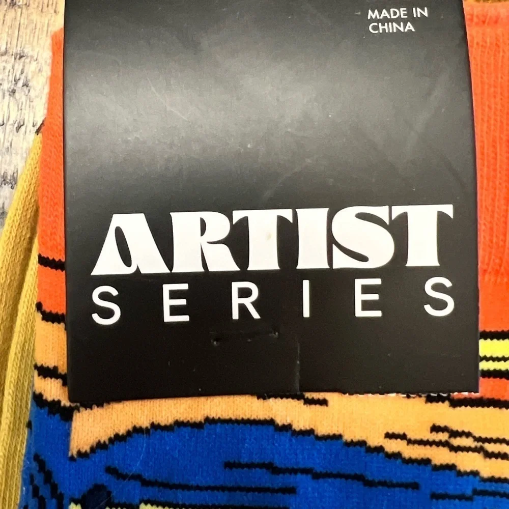🆕Artist Series - The Scream Men’s Socks (one size) - Black, Orange, Yellow